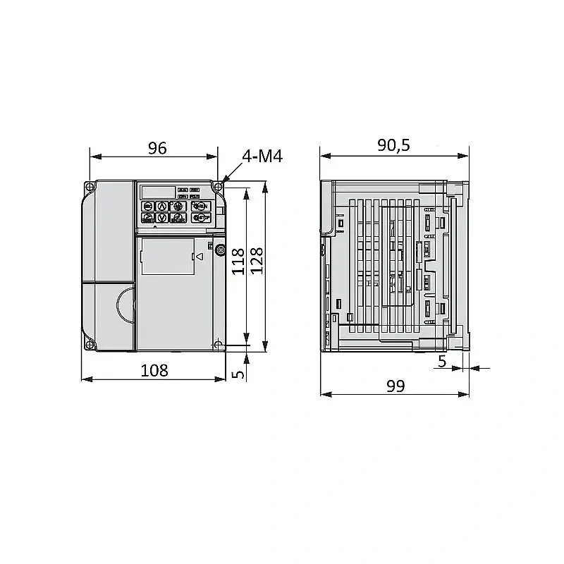 frekvenční měnič 0.4kW, typ CIMR-JC4A0002BAA