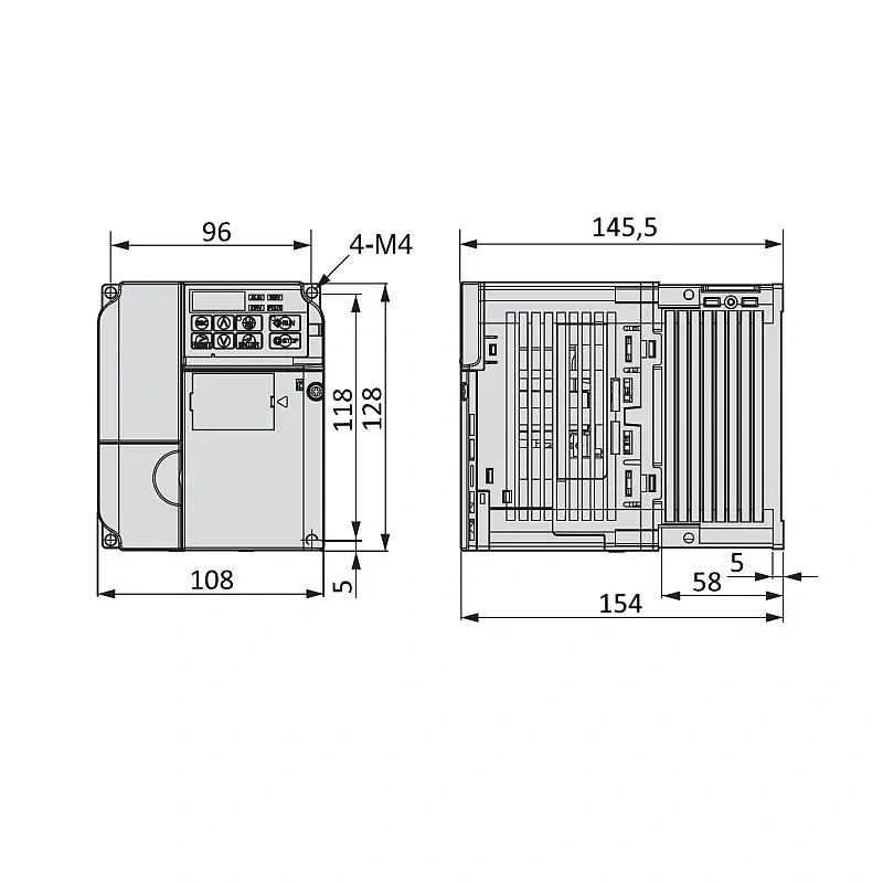 frekvenční měnič 2.2kW, typ CIMR-JC4A0007BAA