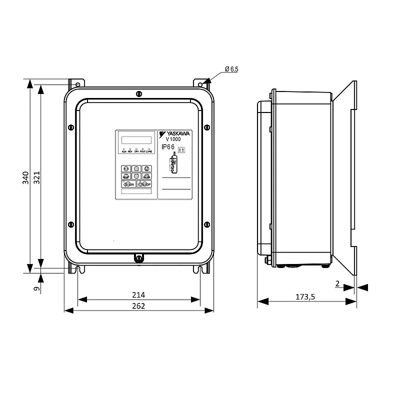 IP66, frekvenční měnič 0.2kW, typ CIMR-VCBA0002HAA-0080